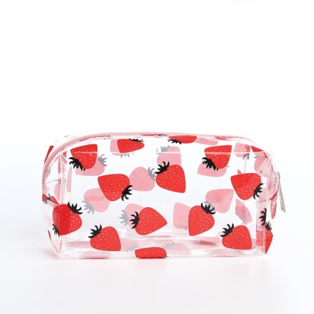 Lightning cosmetic bag, transparent/pink color-1