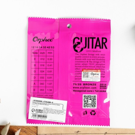 Strings for the acoustic guitar Orphee TX640, 012-053, phosphorus bronze-2