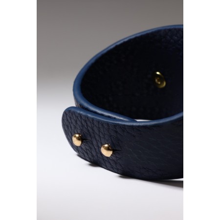 Bracelet skin casual, dark blue color in gold l = 22-2