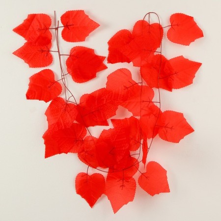 Decor "Girland from the leaves" Length: 2.4 m, width: 26 cm, red color-4