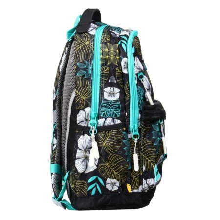 Youth backpack 43 x 29 x 18 cm, ergonomic back, Across 155, gray/turquoise 155-3-3