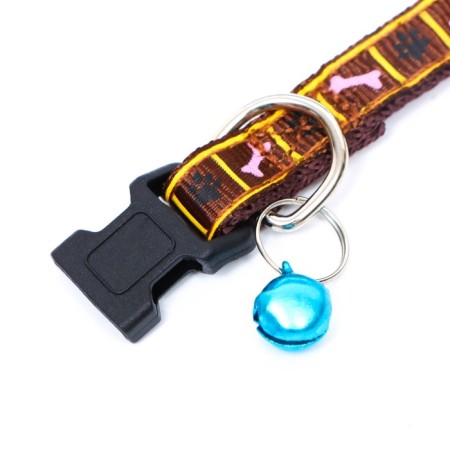 The two -layer collar with the fastx "Bones and legs", 30 x 1 cm, brown-6