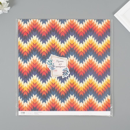 Scrapbooking "Zigzag" density 180 grams set 5 pcs 30.5x32 cm-4