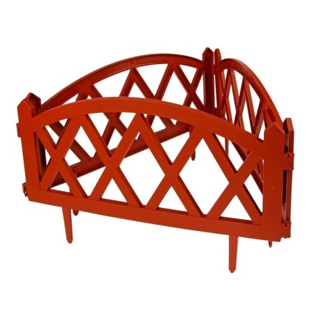 Decorative fence, 35 × 232 cm, 4 sections, plastic, terracotta, Modern, Greengo-8