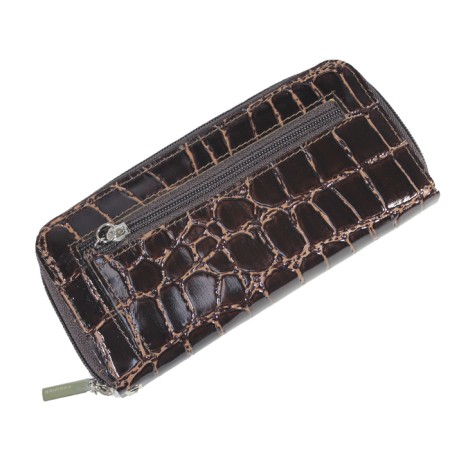 Women's wallet, lightning, brown crocodile color-2
