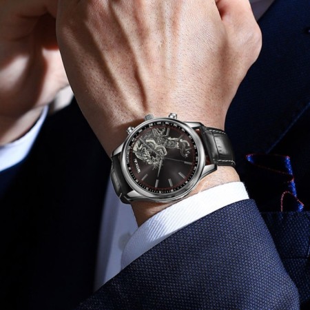 Men's watches "Tiger", D-4.2 cm, silver-1