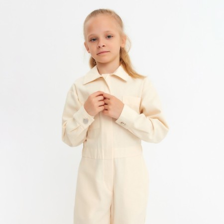 Комбинезон для девочки MINAKU: Casual collection KIDS цвет бежевый, рост 152-6