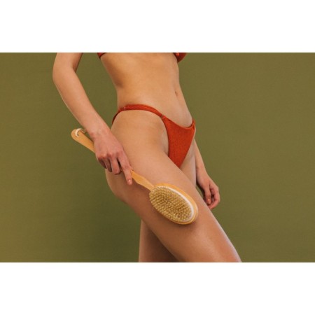 Brush massage bath made of natural bristles, with a handle, smooth-10
