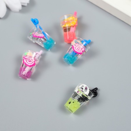 Decor for creativity plastic "Lemonad in a glass" MIX 1.2x1.2x2.6 cm-2