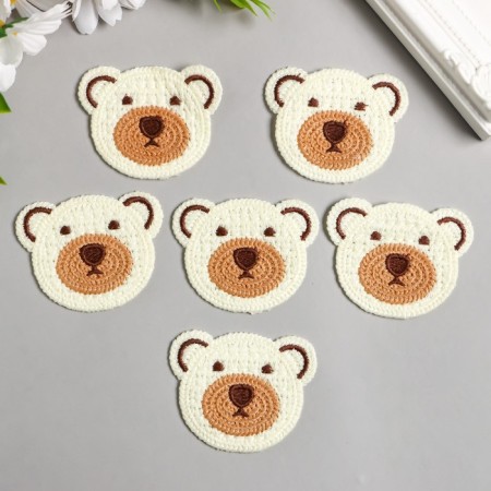 Decor for creativity Textile Embroidery "Head Hear" 5.5x6.5 cm-1