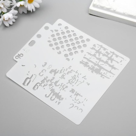 Plastic stencil "Patterns" 13x14 cm-1