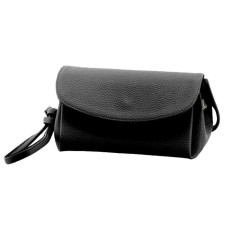 Bag women, genuine leather, black 20x12x10 cm