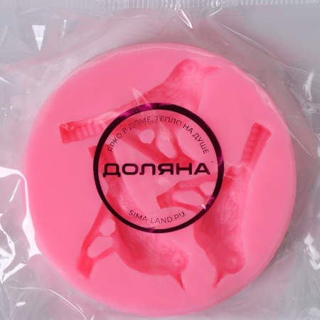 Mold Dolyana "Three Birds", silicone, 6.5 × 1.1 cm, pink color-5