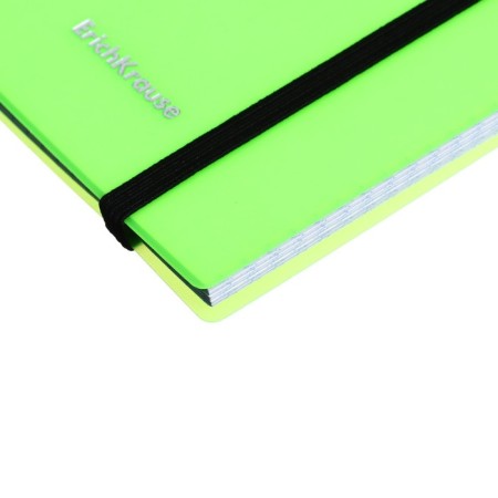 Notebook A6 (120 x 146 mm), 80 sheets in the cage on the crest Erichkrause "Neon", plastic cover, on the elastic band, an offset unit, whiteness 100%, mix-8