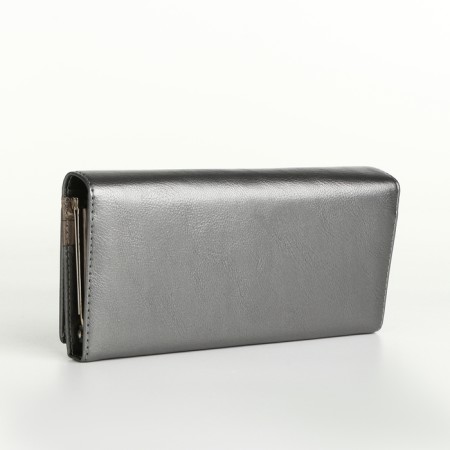 Women's wallet on magnets, silver color-1