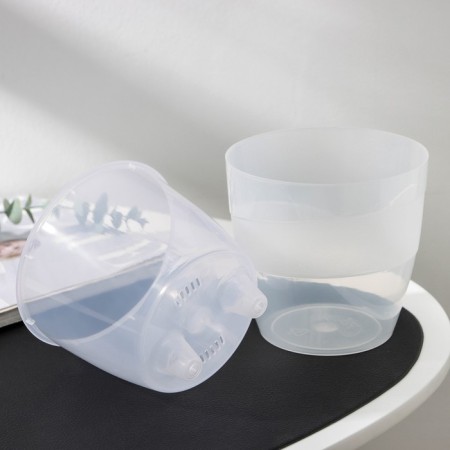 Kashpo for flowers with an insert "grace", 1.2 l, the color is transparent-1