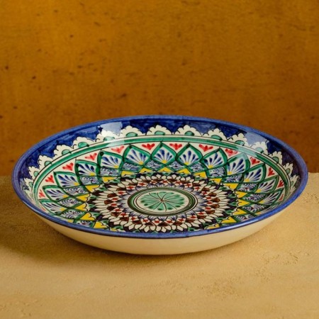 Largan Rishtan ceramics "Patterns", 25 cm, blue-3