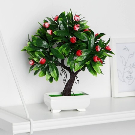 Bonsai in a pot "Wavy flowers" 10x24 cm, mix