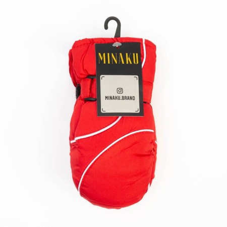 Mittens of winter children's minku, color red, rr 16 (18 cm)-4