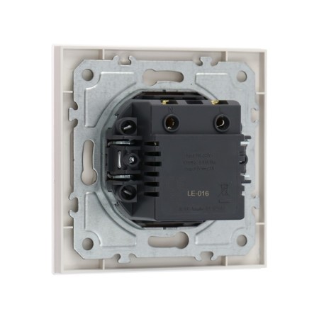 Socket with USB-A + usb-C connectors, 2.1 A, 5V, TOT MATTE GLASS, hidden, glass, white-3