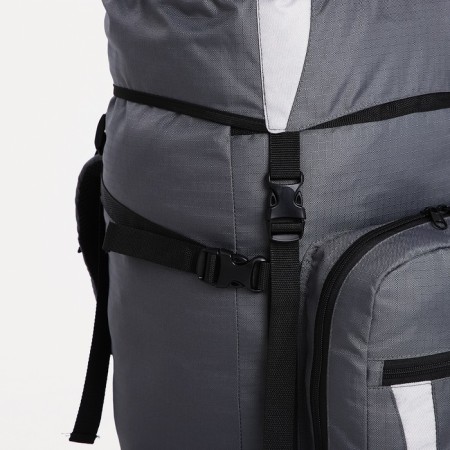 Tourist backpack, TAIF, 60 L, cord department, outer pocket, 2 side nets, gray color gray-3