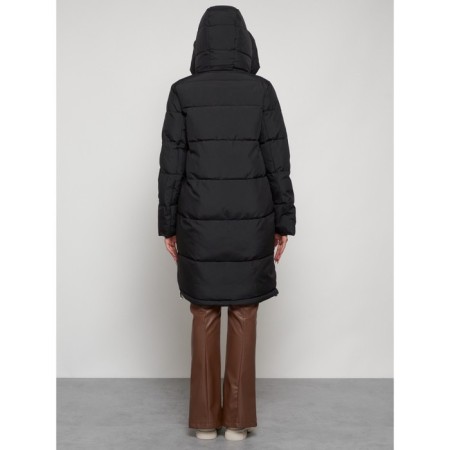 Coat insulated winter female, size 46, black color-7