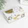 Casket Metal Rectangular "Gold Patterns on a Chash/White" mix 6.5x11.5x4 cm