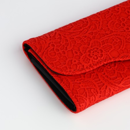 Women's wallet on magnet, red color-3