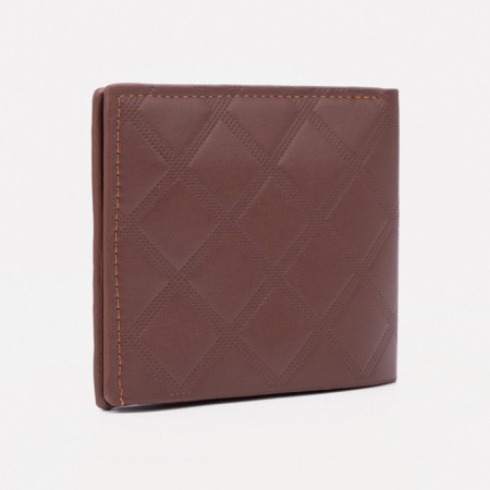 Male purse without a fastener, department for bills, for maps, color light brown-1