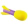 Flying rocket with launch, blue tractor