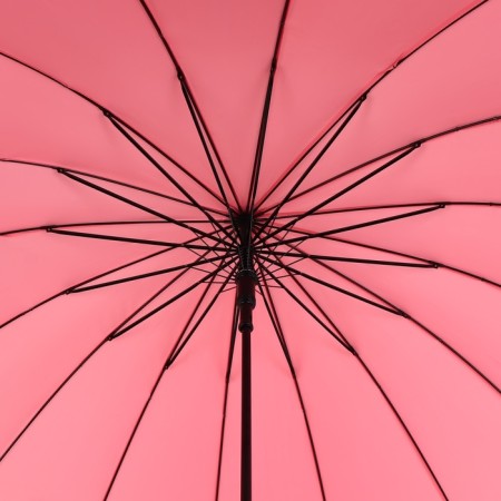 Umbrella - semi -automatic “pastel” cane, 16 knitting needles, r = 52 cm, pink color-5