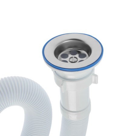 Hofrosiphon ORIO AS-3011, 1 1/2 "x40/50 mm, with a stainless grill d = 70 mm, l = 1000 mm, white-1