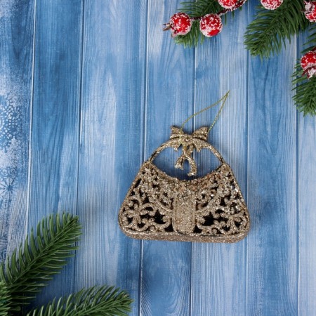 Decoration Christmas tree "Brush Brush" 8x9.5 cm, gold