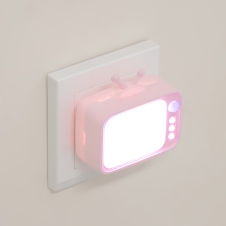 Nightlight "TV" LED pink 7x7x6.5 cm-4