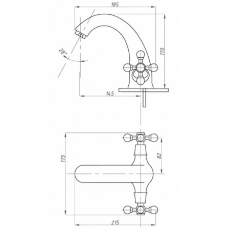 Fauzt FZS-901-54 shell mixer, two-welfare, excess length is 145 mm, chrome-2