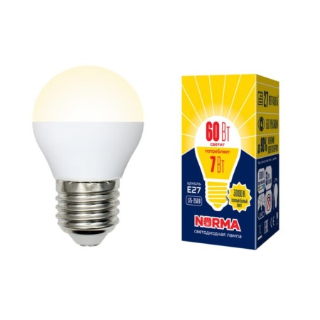 LED LED Uniel, E27, 7 W, warm white glow