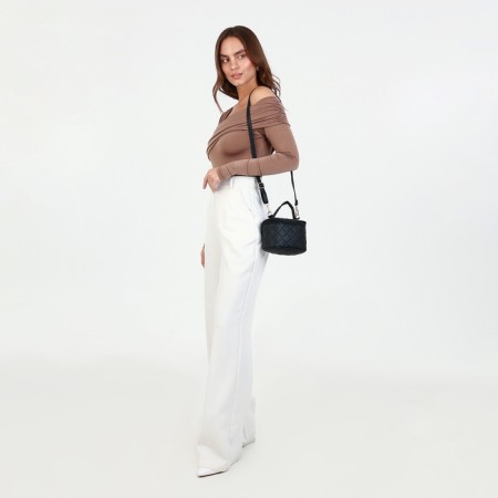 Female bag 16.5*9*10.5 department with a zipper, black-11