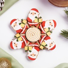 Hot Santa Claus stand, 12x12 cm, wood mix