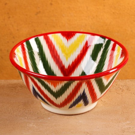 Rishtan ceramics "Atlas", 18 cm, large, multi -colored ceramics-4