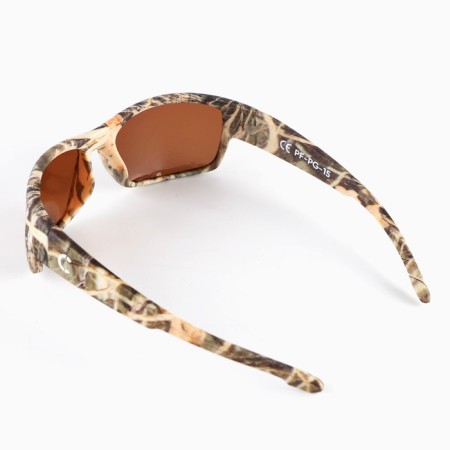 Glasses Polarization floating trackers Dark Camo in a case, Brown lenses-2