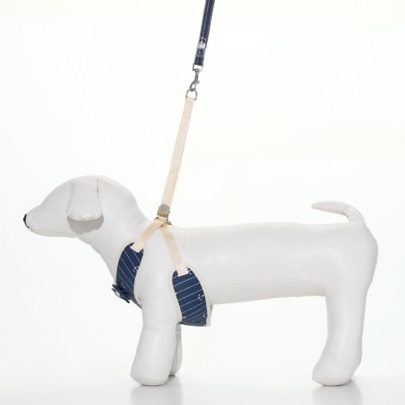 A set with a soft harness "anchor", size l, leash 120 x 1.5 cm, og 42-76 cm, blue-1