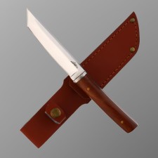 Brown knife-tanto 23.4cm in a braid in a tree, a blade 122mm/4.6mm