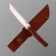 Brown knife-tanto 23.4cm in a braid in a tree, a blade 122mm/4.6mm