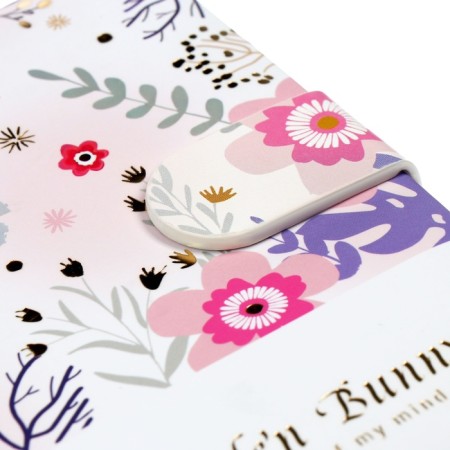 Notebook Gift Book 96l, line, with a knife, cut with a pattern of the cover, flowers (12.9x9cm) 10539-3