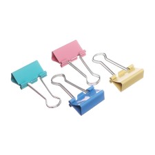 A set of paper clamps, 32 mm, colored, 24 pieces, 4 colors, mix