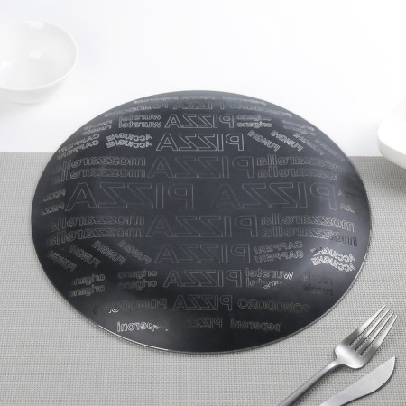 Dining plate "pizza", d = 30 cm, black color-1