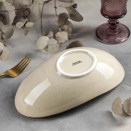 Ceramic sapphire salad, 25 × 13 × 8 cm, beige color-2