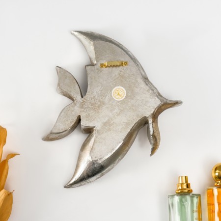 Panel interior polystone "Mirror fish with patterns" silver 21x4x24 cm-3