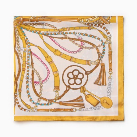Women's scarf minku 70*70 cm, mustard-2