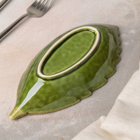 Ceramic serving dish "Dender", 21 × 10 × 4 cm, green color-2
